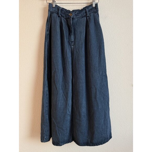 YFB Young Fabulous & Broke Wide-Leg High Rise Elastic Waist Jeans Skirt Sz S Y2K - Picture 4 of 13